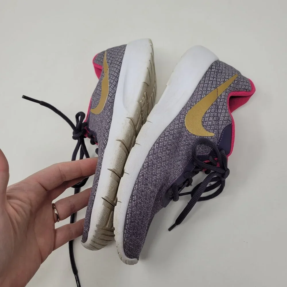 Nike Kids Tanjun girls 5.5 YOUTH purple pink lace up sneakers 818384-502